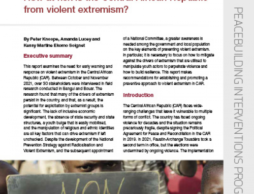 IJR Policy Brief 39: How at risk is the Central African Republic from violent extremism?
