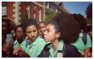 Zulaikha Patel during the Pretoria Girls High School protest against racist hair policies