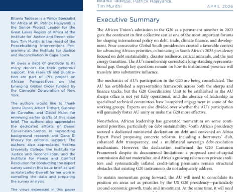 Africa in the G20 and Debt  Sustainability